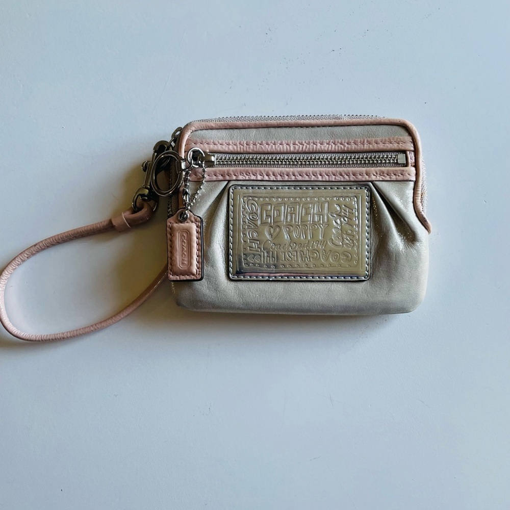 Coach Pink and Cream Wristlet
